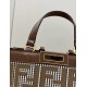 Replica X-Tote houndstooth wool shopper with FF embroidery 8BH374 Brown