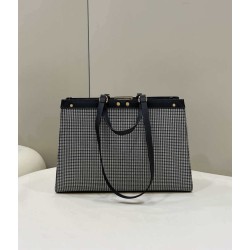 Replica  X-Tote houndstooth wool shopper with FF embroidery 8BH374 Gray