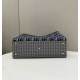 Replica X-Tote houndstooth wool shopper with FF embroidery 8BH374 Gray Replica X-Tote houndstooth wool shopper with FF embroidery 8BH374 Gray