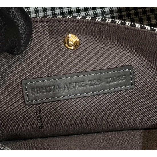 Replica X-Tote houndstooth wool shopper with FF embroidery 8BH374 Gray Replica X-Tote houndstooth wool shopper with FF embroidery 8BH374 Gray