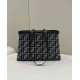 Replica X-Tote houndstooth wool shopper with FF embroidery 8BH374 Gray Replica X-Tote houndstooth wool shopper with FF embroidery 8BH374 Gray