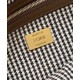 Replica Baguette 8BR600 houndstooth wool bag with FF embroidery Brown Replica Baguette 8BR600 houndstooth wool bag with FF embroidery Brown