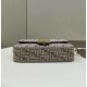 Replica 8BR600 Baguette Chain Midi FF tapestry fabric bag gray