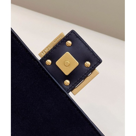 Replica Fendi 8BR600 Baguette Chain Midi FF tapestry fabric bag Navy Blue Replica Fendi 8BR600 Baguette Chain Midi FF tapestry fabric bag Navy Blue