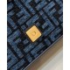 Replica Fendi 8BR600 Baguette Chain Midi FF tapestry fabric bag Navy Blue Replica Fendi 8BR600 Baguette Chain Midi FF tapestry fabric bag Navy Blue