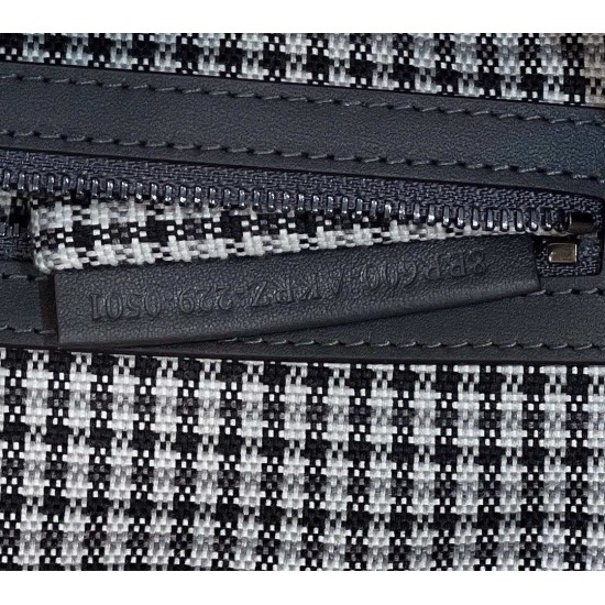 Fake Baguette 8BR600 houndstooth wool bag with FF embroidery Gray Replica Fake Baguette 8BR600 houndstooth wool bag with FF embroidery Gray Replica