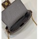 Fake 8BS017 Mini Baguette houndstooth wool bag with FF embroidery Brown Replica Replica 8BS017 Mini Baguette houndstooth wool bag with FF embroidery Brown