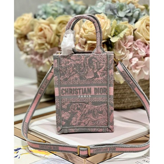 Replica Christian Dior Mini Dioriviera Dior Book Tote Phone Bag Pink Replica Christian Dior Mini Dioriviera Dior Book Tote Phone Bag Pink