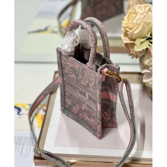 Replica Christian Dior Mini Dioriviera Dior Book Tote Phone Bag Pink Replica Christian Dior Mini Dioriviera Dior Book Tote Phone Bag Pink