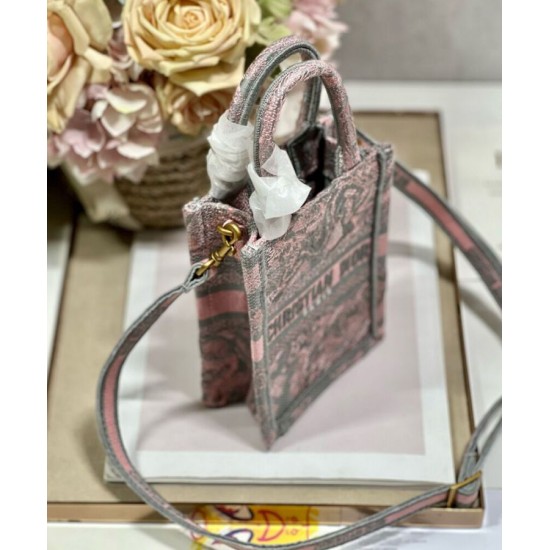 Replica Christian Dior Mini Dioriviera Dior Book Tote Phone Bag Pink Replica Christian Dior Mini Dioriviera Dior Book Tote Phone Bag Pink