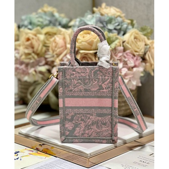 Replica Christian Dior Mini Dioriviera Dior Book Tote Phone Bag Pink Replica Christian Dior Mini Dioriviera Dior Book Tote Phone Bag Pink