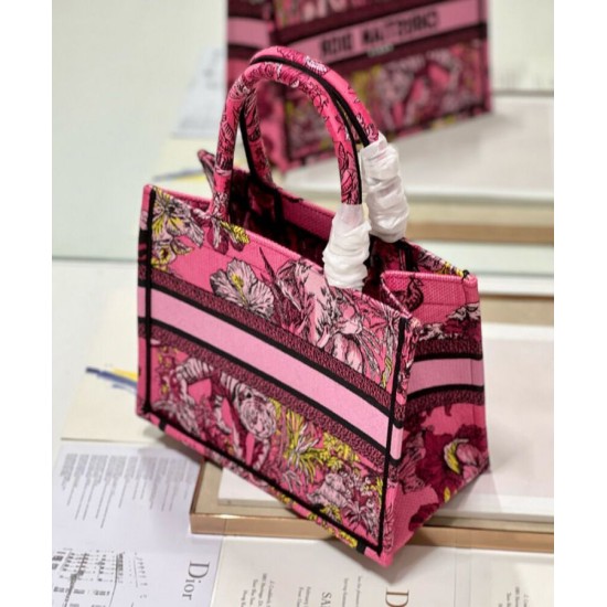 Replica Christian Dior Small Dior Book Tote Bag Peachblow