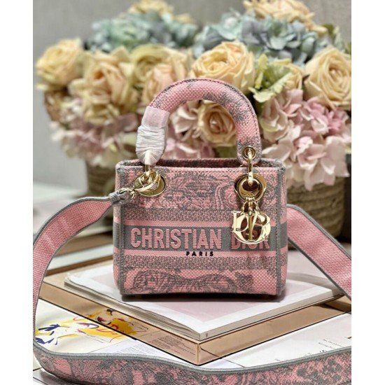 Replica Christian Dior Mini Lady D-Lite Bag Pink Replica Christian Dior Mini Lady D-Lite Bag Pink