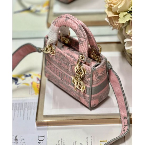 Replica Christian Dior Mini Lady D-Lite Bag Pink Replica Christian Dior Mini Lady D-Lite Bag Pink