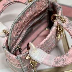 Replica Christian Dior Mini Lady D-Lite Bag Pink