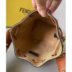 Fake Mon Tresor bucket Bag with tone-on-tone FF motif embroidery 8BS010 Coffee Replica