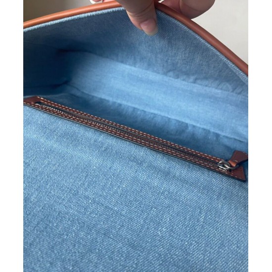 Fake Medium Baguette Bag 8BR600 denim with tone-on-tone embroidered FF motif Blue Replica Replica Medium Baguette Bag 8BR600 denim with tone-on-tone embroidered FF motif Blue