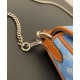 Fake Baguette Mini Bag 8BS017 denim FF motif embroidery Blue Replica