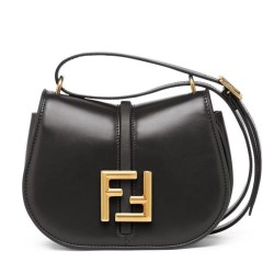 Replica C'mon Small /Medium Satchel bag with curved 8BS082 Black