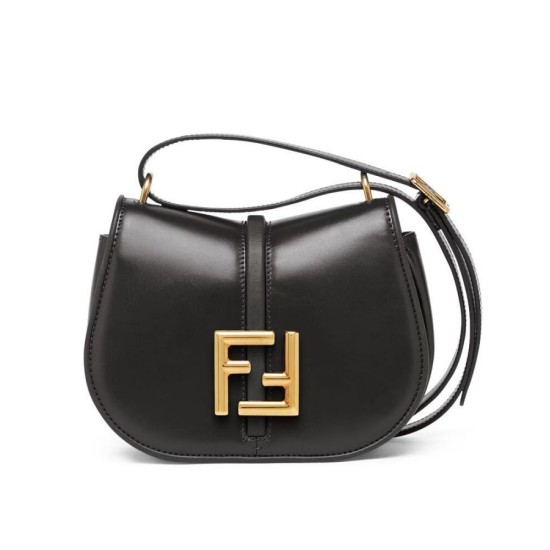 Replica C'mon Small /Medium Satchel bag with curved 8BS082 Black
