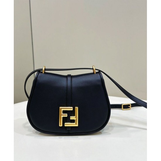 Replica C'mon Small /Medium Satchel bag with curved 8BS082 Black
