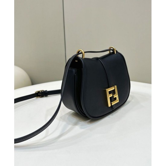 Replica C'mon Small /Medium Satchel bag with curved 8BS082 Black