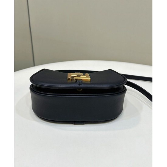 Replica C'mon Small /Medium Satchel bag with curved 8BS082 Black