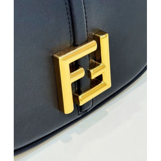 Replica C'mon Small /Medium Satchel bag with curved 8BS082 Black