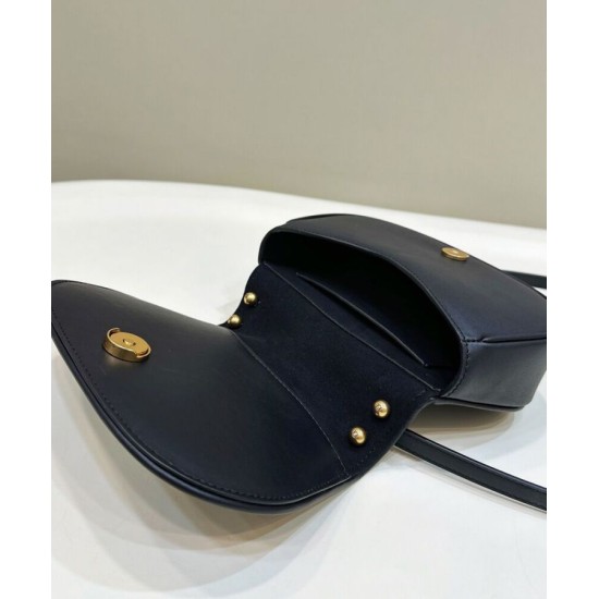 Replica C'mon Small /Medium Satchel bag with curved 8BS082 Black