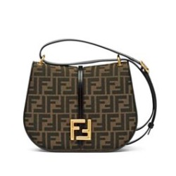 Replica C'mon Medium Satchel bag with curved8BT366 Coffee