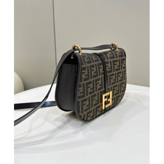 Fake C'mon Medium Satchel bag with curved8BT366 Coffee Replica Replica C'mon Medium Satchel bag with curved8BT366 Coffee