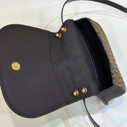 Replica C'mon Medium Satchel bag with curved8BT366 Coffee