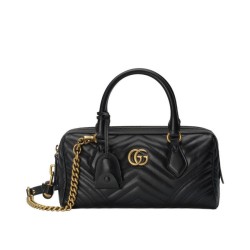 Replica Gucci GG Marmont Small Top Handle Bag 746319 Black