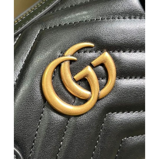 Replica Gucci GG Marmont Small Top Handle Bag 746319 Black Replica Gucci GG Marmont Small Top Handle Bag 746319 Black