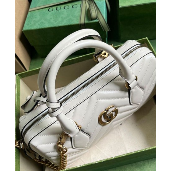 Replica Gucci GG Marmont Small Top Handle Bag 746319 Cream Replica Gucci GG Marmont Small Top Handle Bag 746319 Cream