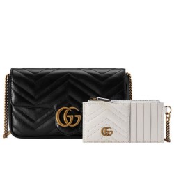 Replica Gucci GG Marmont Mini Bag 751526 Black