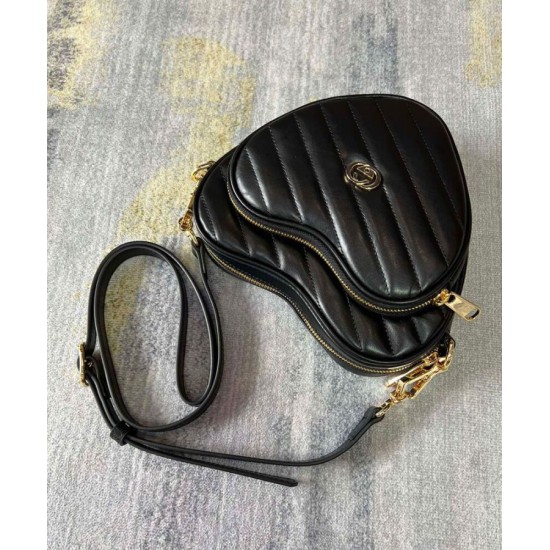 Replica Gucci Interlocking Mini Heart Shoulder Bag 751628 Black Replica Gucci Interlocking Mini Heart Shoulder Bag 751628 Black