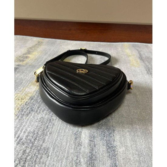 Replica Gucci Interlocking Mini Heart Shoulder Bag 751628 Black Replica Gucci Interlocking Mini Heart Shoulder Bag 751628 Black