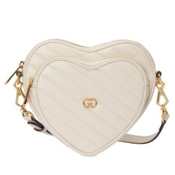 Replica Gucci Interlocking Mini Heart Shoulder Bag 751628 Cream