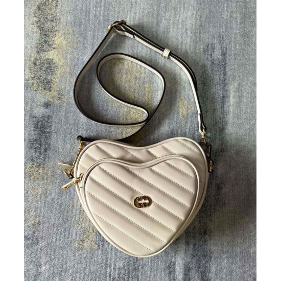 Replica Gucci Interlocking Mini Heart Shoulder Bag 751628 Cream Replica Gucci Interlocking Mini Heart Shoulder Bag 751628 Cream