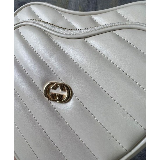 Replica Gucci Interlocking Mini Heart Shoulder Bag 751628 Cream Replica Gucci Interlocking Mini Heart Shoulder Bag 751628 Cream