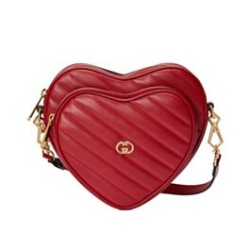 Fake Gucci Interlocking Mini Heart Shoulder Bag 751628 Red Replica