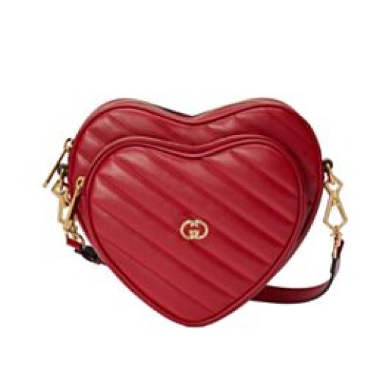 Replica Gucci Interlocking Mini Heart Shoulder Bag 751628 Red Fake Gucci Interlocking Mini Heart Shoulder Bag 751628 Red Replica
