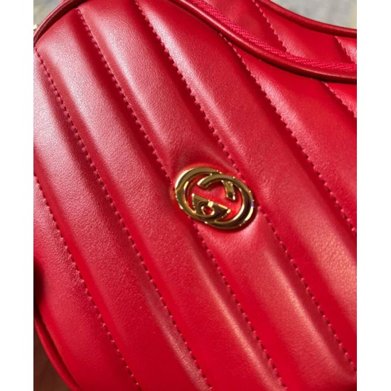 Replica Gucci Interlocking Mini Heart Shoulder Bag 751628 Red Fake Gucci Interlocking Mini Heart Shoulder Bag 751628 Red Replica