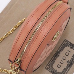Fake Gucci Ophidia GG Mini Round Shoulder Bag 550618 Pink Replica