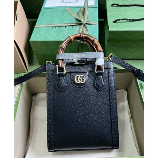 Fake Gucci Diana Mini Tote Bag 739079 Black Replica Replica Gucci Diana Mini Tote Bag 739079 Black