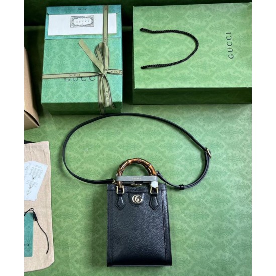 Fake Gucci Diana Mini Tote Bag 739079 Black Replica Replica Gucci Diana Mini Tote Bag 739079 Black