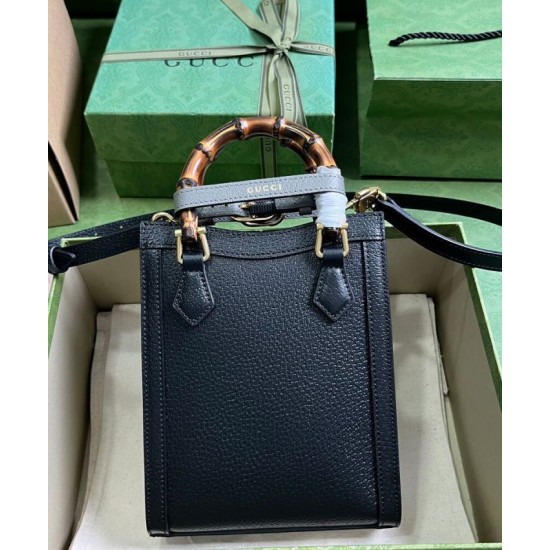 Fake Gucci Diana Mini Tote Bag 739079 Black Replica Replica Gucci Diana Mini Tote Bag 739079 Black