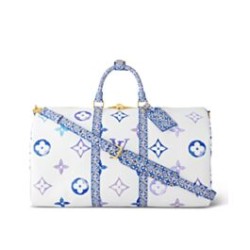 Fake Louis Vuitton Keepall Bandouliere 45 Bag M10254 Blue Replica
