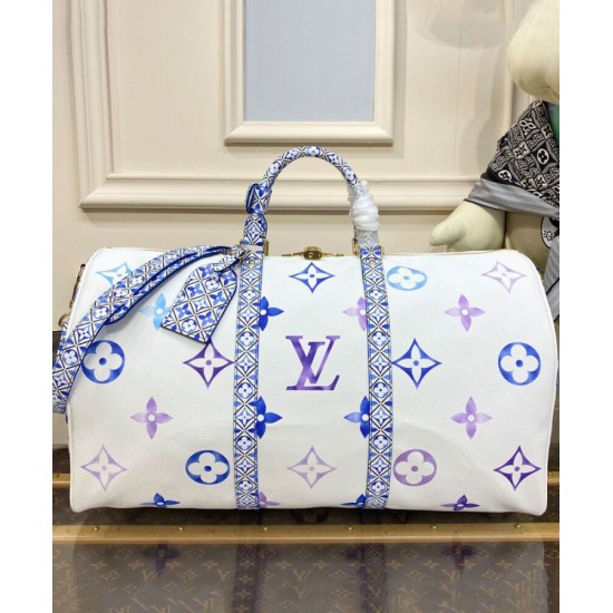 Fake Louis Vuitton Keepall Bandouliere 45 Bag M10254 Blue Replica